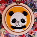 Panda en Bastidor. Artesanato, Design de brinquedos, Bordado, Tecido, e DIY projeto de Jocelin Gonzalez - 30.04.2021