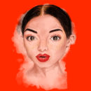 Digital portraiture titled 'Red girl'. Un proyecto de Ilustración tradicional, Ilustración de retrato, Dibujo de Retrato y Dibujo realista de Laney - 08.04.2021