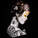 Geisha Ein Projekt aus dem Bereich Zeichnung, Aquarellmalerei, Porträtzeichnung, Realistische Zeichnung, Artistische Zeichnung und Tattoodesign von Guilherme Lazzarotet de Oliveira - 29.04.2021