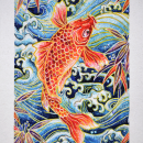 Serie "Koi". Traditional illustration, and Watercolor Painting project by Erika Espinosa - 05.06.2021