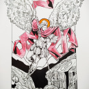 Archangel Michael. Design, Traditional illustration, Art Direction, Painting, Sketching, Creativit, Watercolor Painting, Realistic Drawing, Artistic Drawing, and Sketchbook project by Benedikt Tango - 03.22.2021