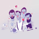 Love of Lesbian Streaming en México. Traditional illustration, Fine Arts, Drawing, Poster Design, Digital Illustration, Portrait Illustration, and Portrait Drawing project by Antonio Domínguez Valdés - 10.15.2020