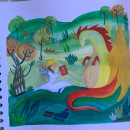 Fatapinta. Un proyecto de Ilustración tradicional, Collage, Dibujo a lápiz, Ilustración infantil, Narrativa y Pintura gouache de Alessia Meini - 04.06.2021