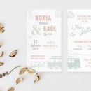 Invitación de boda - Colores pastel. Un proyecto de Diseño y Diseño gráfico de Nieves Blecua - 15.05.2019