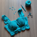 cropped mermaid. Design de vestuário, Artesanato, Criatividade, DIY, e Crochê projeto de Kasha Lee - 06.06.2021