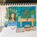 Self Portrait - My project in Exploratory Sketchbook: Find Your Drawing Style course. Un proyecto de Ilustración tradicional, Bocetado, Creatividad, Dibujo, Pintura a la acuarela, Sketchbook y Pintura gouache de Delonna Gibbs - 20.06.2021