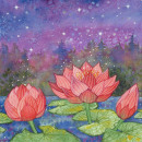 Waterlilies and Enlightenment Experimental Watercolour Techniques Final Project. Traditional illustration, Fine Arts, Painting, and Watercolor Painting project by Jennie Harborth - 06.08.2021