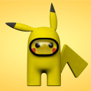 Among Us - Pikachu. Un projet de Design , 3D, Conception de personnages, Multimédia, Conception de produits, Sculpture, Créativité, Modélisation 3D, Conception de personnages 3D, Conception 3D , et Art to de Federman Lowis - 03.07.2021