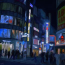 Blurred Shinjuku . Fotografia, Pintura em aquarela, e Brush Painting projeto de Irene Eirín Costas - 05.07.2021