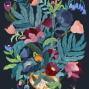 "Floral bouquet". Design e Ilustração tradicional projeto de Malin Gyllensvaan - 09.07.2021