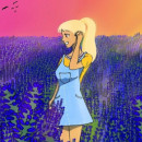 Lavender girl. Traditional illustration, Digital Illustration, Digital Drawing, and Manga project by Karen Oroz - 07.14.2021