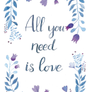 All you need is love. Un progetto di Design, Illustrazione tradizionale, Lettering e Illustrazione botanica di Carolina Etchepare - 18.07.2021