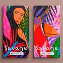 Savage packaging. Design, and Traditional illustration project by Gisele Murias - 07.21.2021