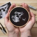 Ultrasound Embroidery . Arts, Crafts, Textile Illustration, and Fiber Arts project by Yulia Sherbak - 07.23.2021