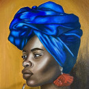 Black woman portrait . Direção de arte, Desenho artístico, e Pintura a óleo projeto de Valentina Castro - 25.07.2021