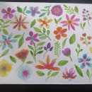 Mi Proyecto del curso: Estampados florales en acuarela con colores vibrantes. Un proyecto de Ilustración tradicional, Pattern Design, Pintura a la acuarela e Ilustración botánica de meldg2012 - 29.07.2021