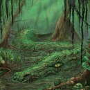 Swamp Dragon, inks and digital 2019. Un projet de Illustration traditionnelle de James Groeling - 01.08.2021