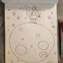 The Young Magical Girl guarding the top the moon. Sketching project by Anthony Centeno - 08.02.2021