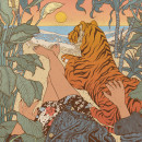 Me and My Tiger. Design, and Traditional illustration project by Celeste Byers - 08.05.2021