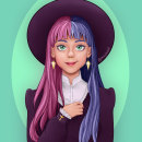 Aggie: The Good Witch. Ilustração tradicional, Ilustração digital, Ilustração de retrato, e Desenho digital projeto de Majo - 31.08.2021