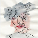 Faces with ink and watercolors. Esboçado, Criatividade, Pintura em aquarela, Desenho de retrato e Ilustração com tinta projeto de Ida Csapó - 04.09.2021