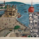 Pictorial Sketchbook with Gouache: Icons of Mumbai. Traditional illustration, Sketching, Drawing, Architectural Illustration, Sketchbook, and Gouache Painting project by Neembu Paani - 08.14.2021