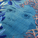 Bluework bordado y cianotipia. Illustration, Creativit, Embroider, and Textile Illustration project by Bugambilo - 09.21.2021