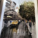 Mi Proyecto del curso: Paisajes urbanos en acuarela. Fine Arts, Watercolor Painting, and Architectural Illustration project by Anabel Carrasco - 09.18.2021