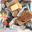 FUNGHI KITCHENTOWEL. Traditional illustration, Arts, and Crafts project by Giulia Tosi - 09.22.2021
