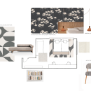 Colaboración con @LUCIOLÉ - Proyecto para habitación de invitados_Textiles & Papel Pintado_Lisos, estampados y jacquards. Een project van  Ontwerp van Chío León - 01.08.2020