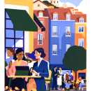 LISBONNE. Traditional illustration project by Kim ROSELIER - 09.27.2021
