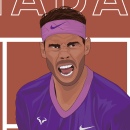 Ilustración Rafa Nadal . Traditional illustration, and Graphic Design project by Ricardo Planelles - 09.28.2021