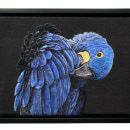 Hyacinth Macaw Portrait. Arts, Crafts, Textile Illustration, Fiber Arts, and Naturalistic Illustration project by Dani Ives - 10.02.2021