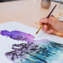 My project in Double Exposure Watercolor: Painting Nature course. Ilustração tradicional, Pintura em aquarela, Desenho realista e Ilustração naturalista projeto de Jessica Janik - 03.10.2021
