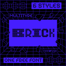 MultiType Brick (ONE FREE FONT). Tipografia, e Desenho tipográfico projeto de Damián Guerrero Cortés - 08.10.2021