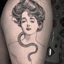 GIBSON GIRL. Traditional illustration, and Tattoo Design project by Marco Matarese - 10.09.2021