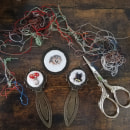 Mi Proyecto del curso: Bordado en miniatura: crea joyas textiles. Jewelr, Design, Embroider, and Textile Illustration project by María - 10.26.2021