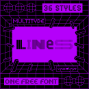 MultiType Lines (ONE FREE FONT). Tipografia, e Desenho tipográfico projeto de Damián Guerrero Cortés - 15.11.2021