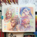 “Arcane” Portrait Studies - Colored Pencils . Um projeto de Ilustração, Pintura, Esboçado, Ilustração de retrato, Desenho de Retrato e Sketchbook de Gabriela Niko - 09.12.2021
