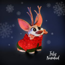 Perrete Navidad. 3D, and Character Design project by Adrián Andújar - 12.16.2021