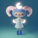 Ganko - Kawaii Character Creation in 3D with Blender. Traditional illustration, Character Design, Digital Illustration, 3D Modeling, and Manga project by Genny Pierini - 12.29.2021