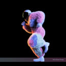 Fluffy Astronaut  - only for colour-lovers. Un proyecto de 3D, Diseño gráfico, Ilustración digital, Modelado 3D, Dibujo artístico, Diseño de personajes 3D, Diseño 3D y Dibujo digital de Barbara Fumarola - 10.01.2022