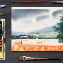 My project in Watercolor Landscapes: Experimental Tools and Techniques course. Um projeto de Artes plásticas, Pintura e Pintura em aquarela de Christian Koivumaa - 10.01.2022