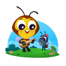 The bee and ladybird. Ilustração tradicional, Animação, Design de personagens e Ilustração digital projeto de Hellen Caroline - 12.01.2022