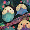 Stylised birds with patterns and textures. Ilustração tradicional e Ilustração digital projeto de Victoria - 13.01.2022