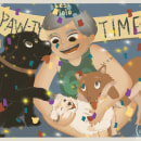 Paw-ty Time. Traditional illustration, and Children's Illustration project by nicaem - 01.08.2022