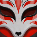 Kitsune mask. Ilustração tradicional, Design de personagens e Ilustração digital projeto de Victor Bencomo Peña - 17.01.2022