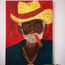 oil portrait of a man with cigar. Traditional illustration, Painting, and Oil Painting project by Marilyn Richter - 01.18.2022