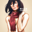 Mikasa Ackerman - Fan Art. Un progetto di Illustrazione tradizionale, Artigianato, Creatività, Gestione di un portfolio e Ritratto illustrato di Justin Umali - 11.01.2022