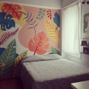 Antes y Después - Pintura en pared "Mural Tropical". Un proyecto de Ilustración tradicional y Diseño de interiores de Sara Taglialatela - 26.01.2022